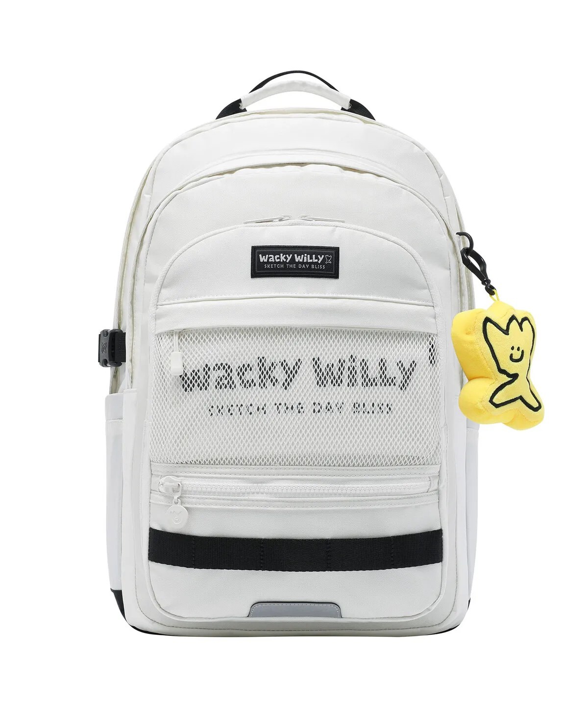 【OWN】Wacky Willy 經典 機能 後背包 反光 減壓 多功能 防潑水 網格 小黃人 象牙白 WA2601BP02IV