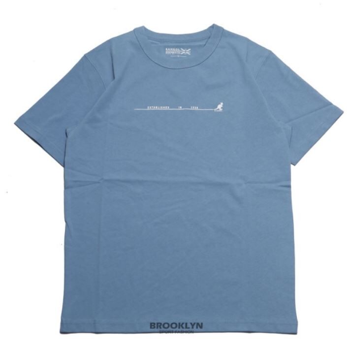 【下殺↘ $399】KANGOL 短T 時間線 背面大LOGO 淺藍色 短袖 上衣 男 6125100681
