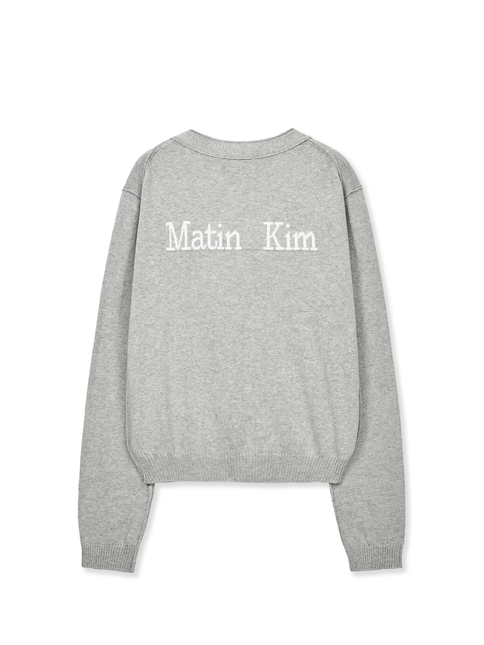 LOGO提花按扣針織上衣 灰色