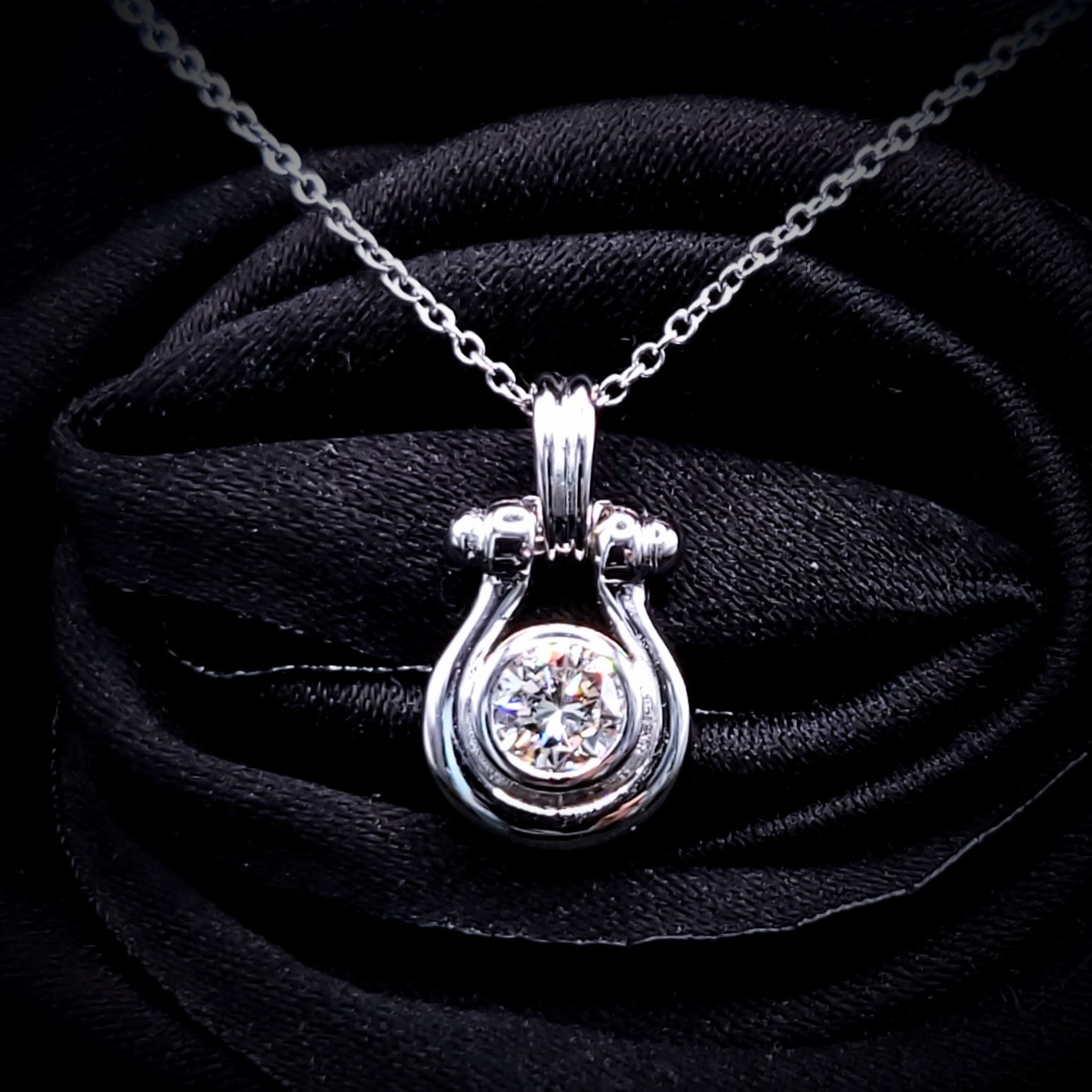 全新18K白金【單粒24份鑽石】吊咀