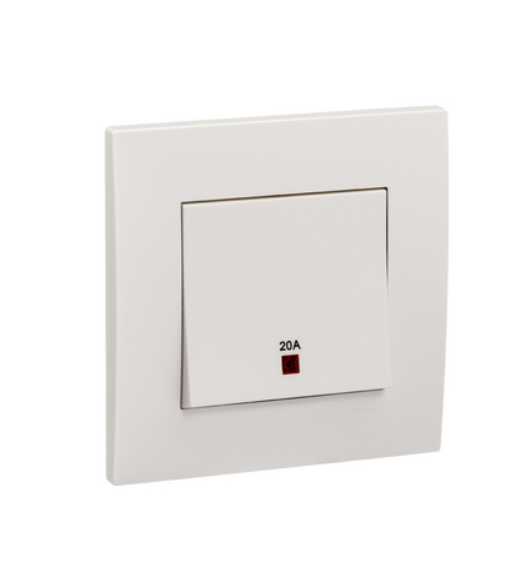 VIVACE(元雅)20A單位雙極開關制連指示燈-[KB31D20NE-WE]