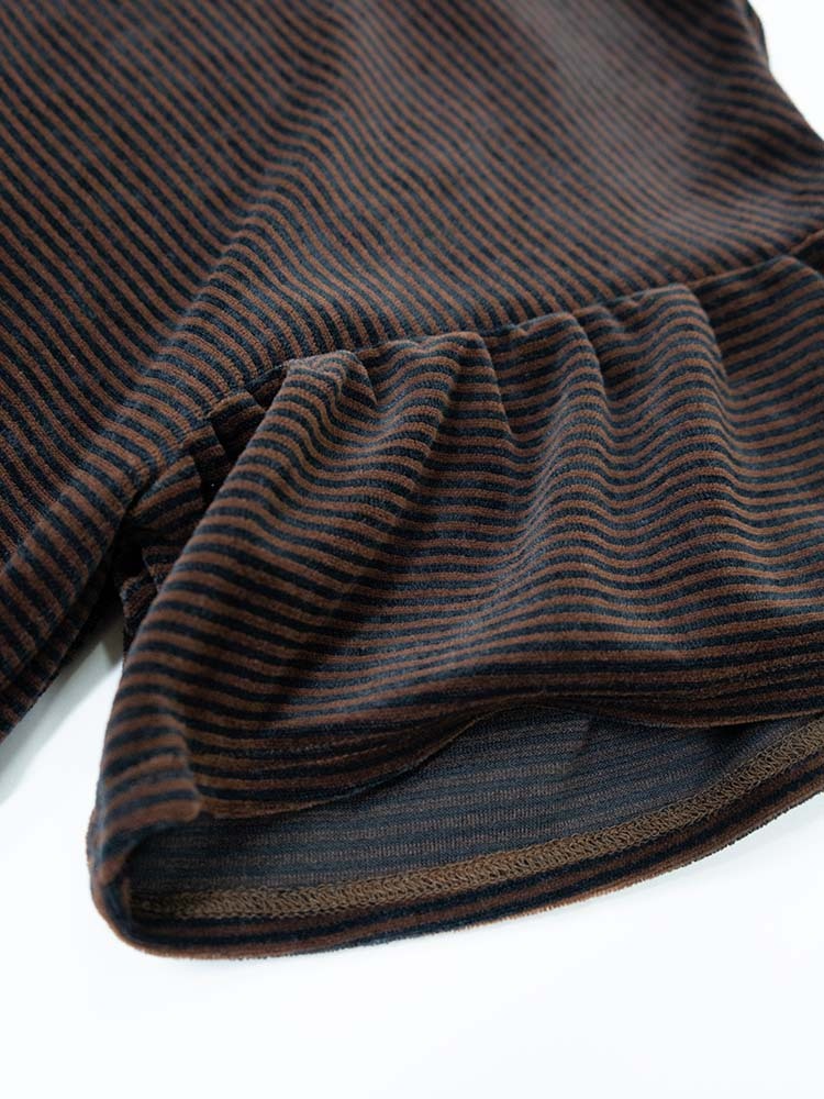 Unisex Velvet Polo - Brown×Black