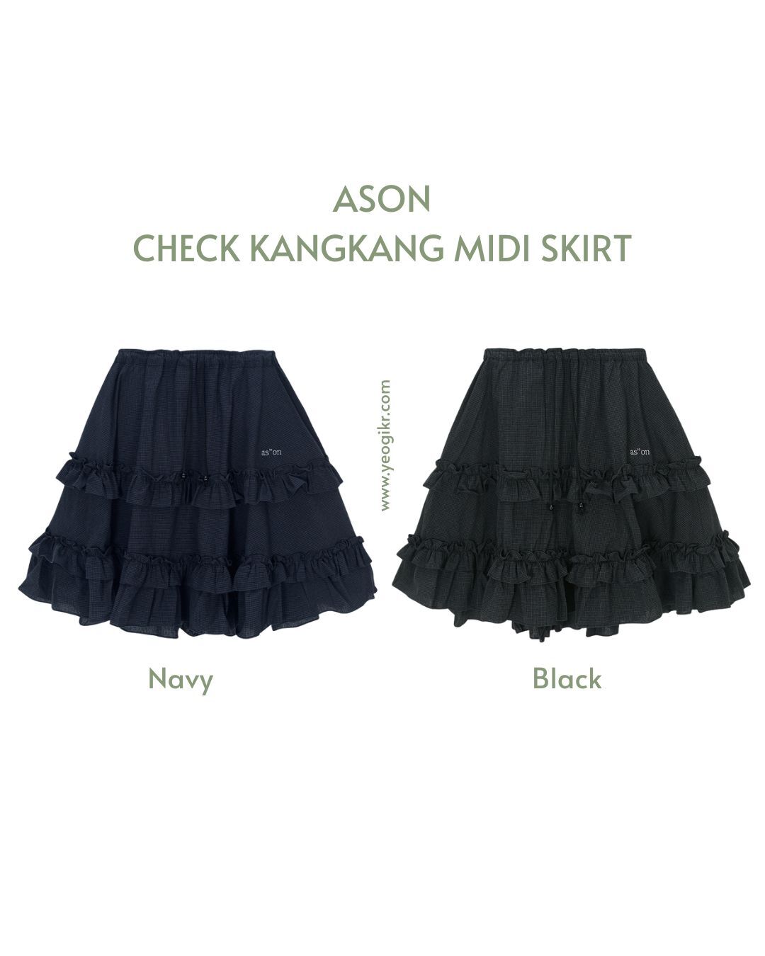ASON｜CHECK KANGKANG MIDI SKIRT