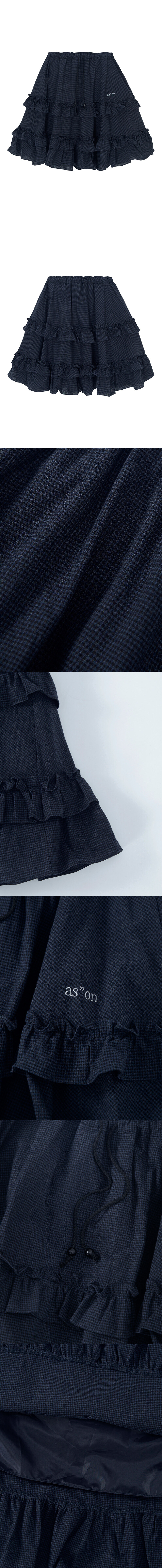 ASON｜CHECK KANGKANG MIDI SKIRT