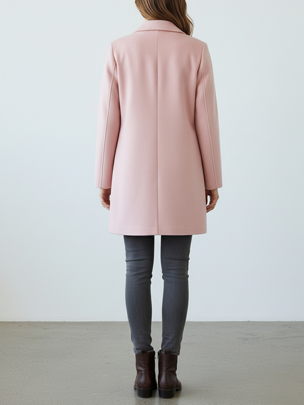 VALENTINI 雙口袋大外套(淺粉)
