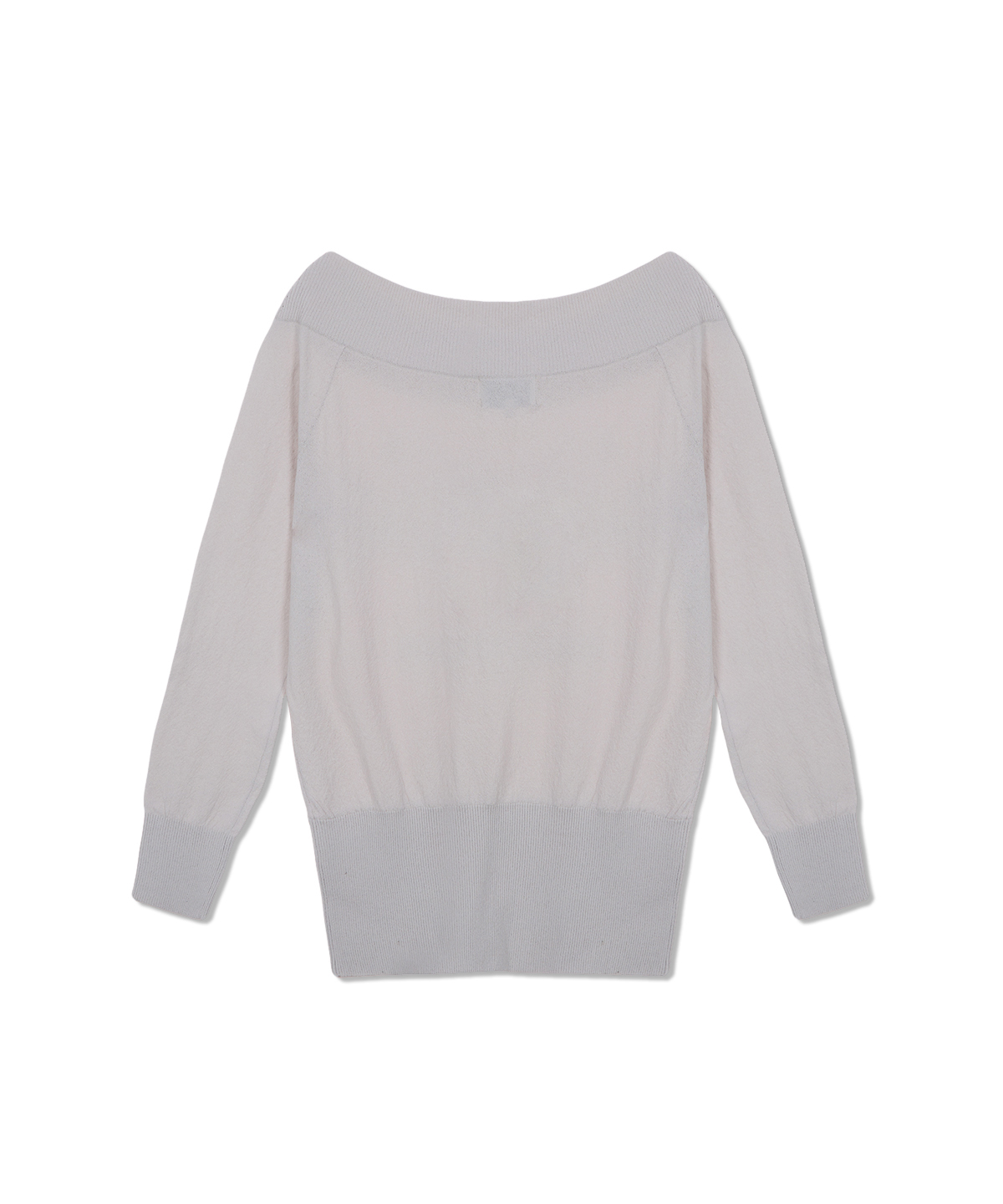 雙穿式露肩針織上衣 淺灰