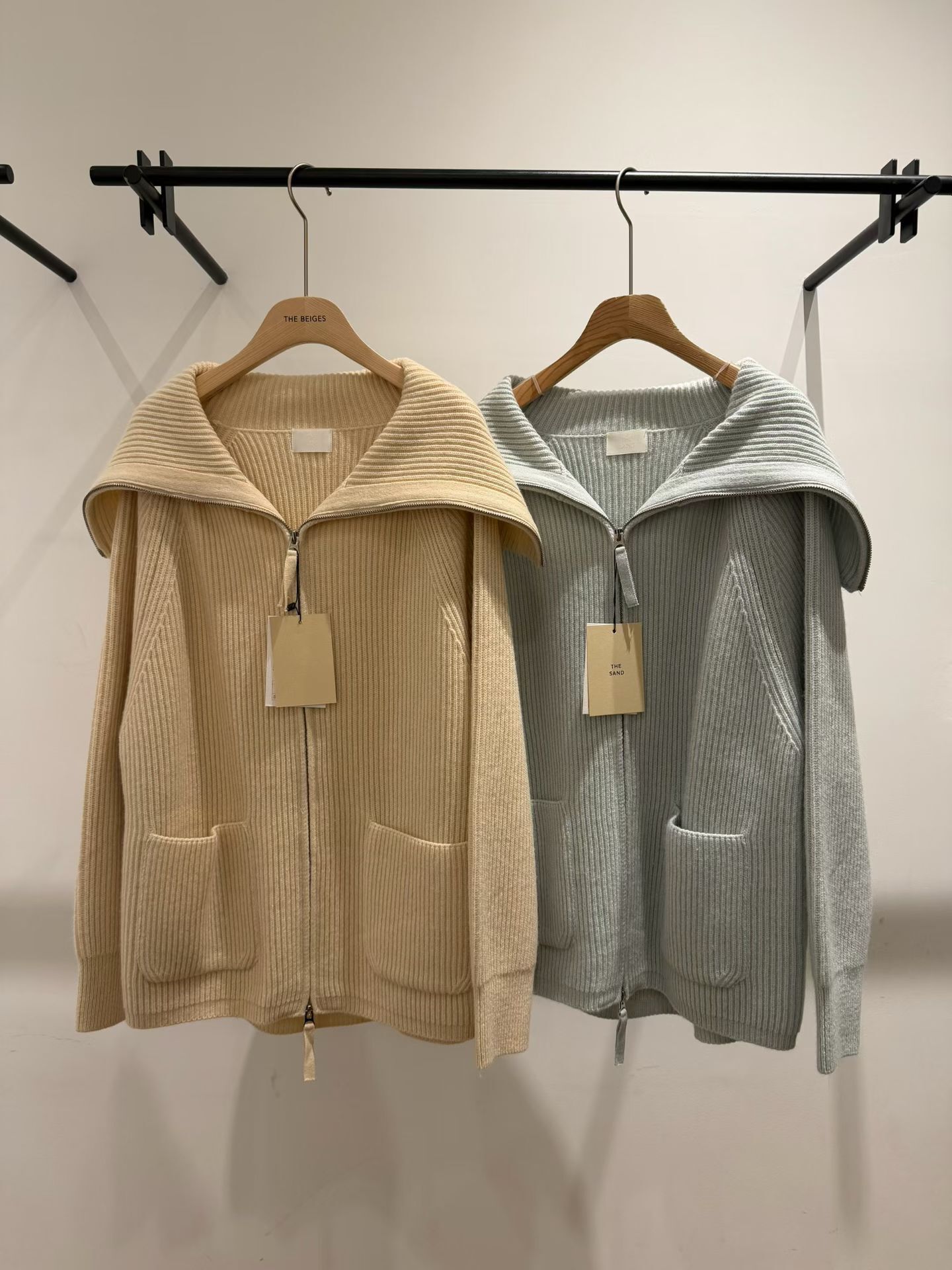 TS5514 大反領坑紋針織外套 *特價* (優惠碼同充值購物金不適用)