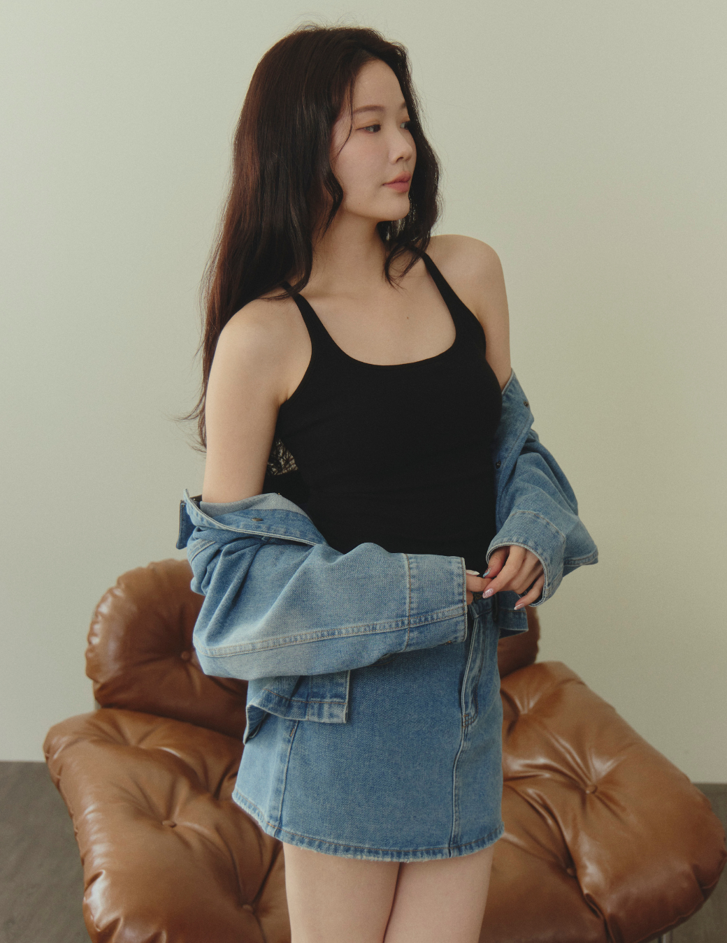 彈性工字Bra Top背心（黑色/3尺寸）