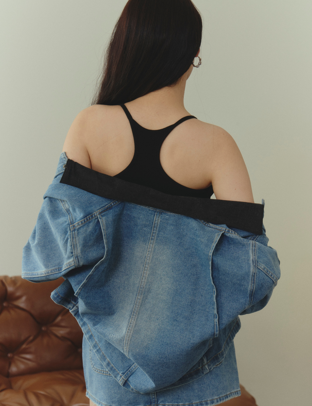 彈性工字Bra Top背心（黑色/3尺寸）