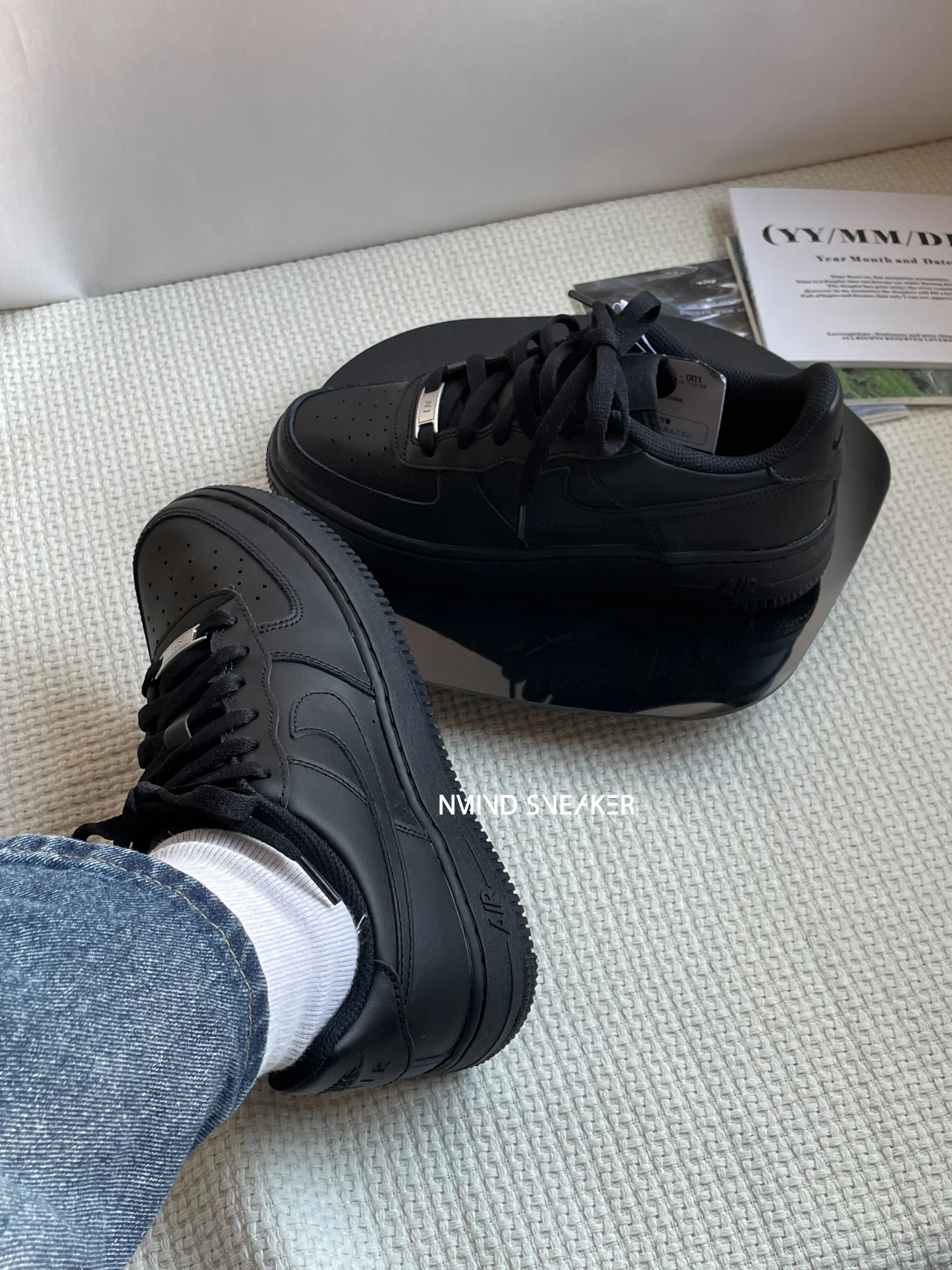 <折扣必買‼限量30雙⚠️> Nike Air Force 1 Low (GS)純黑 大童款