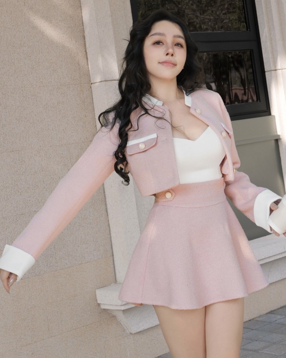 訂製-糖果小香亮蔥撞色套裝