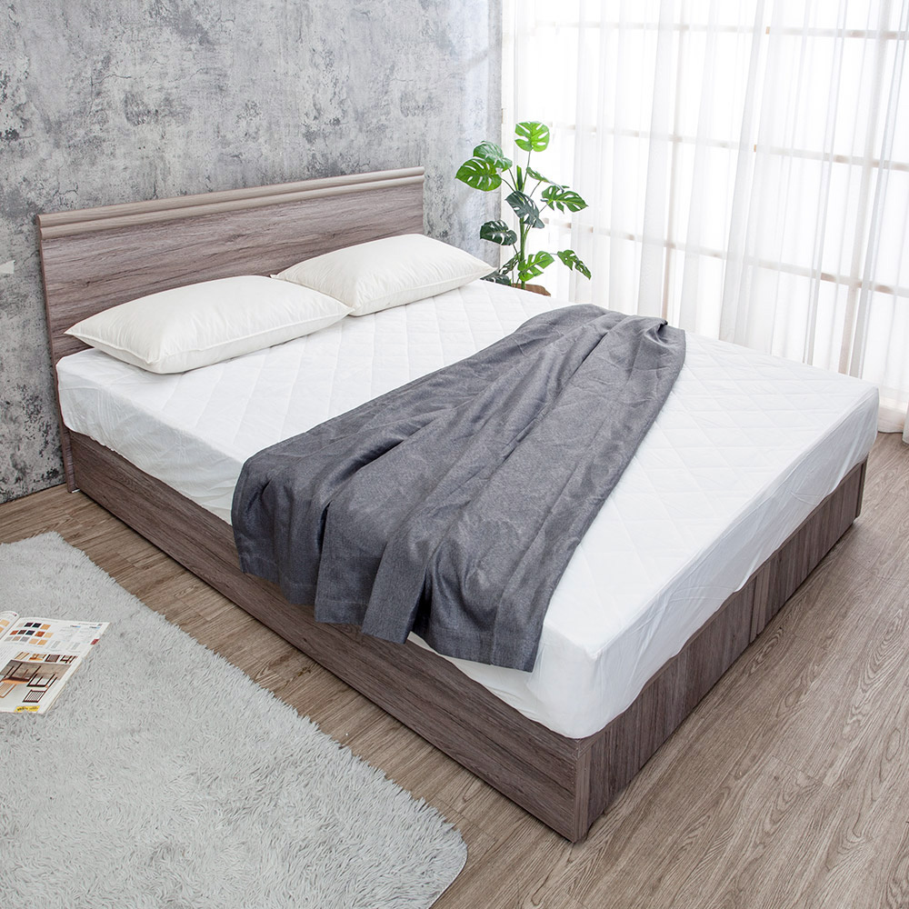 米恩5尺雙人床房間組-3件組-床頭片+六分床底+A1舒柔緹花床墊(六色可選)