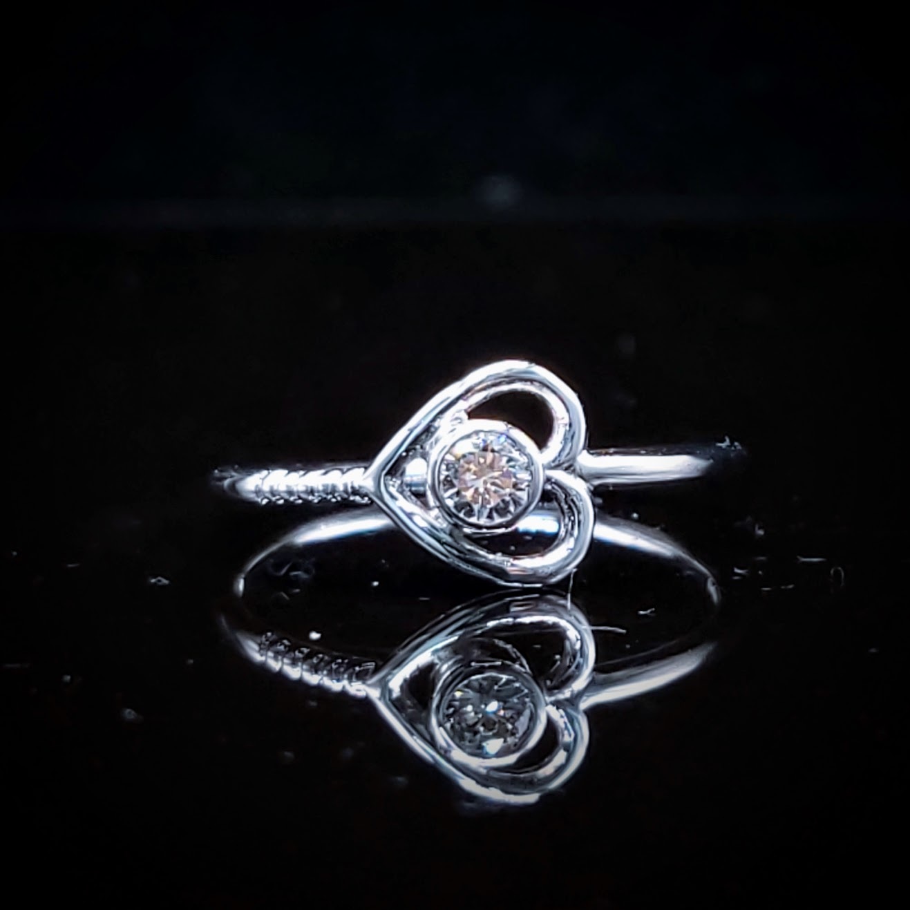 全新14K白金【單粒10份鑽石】戒指