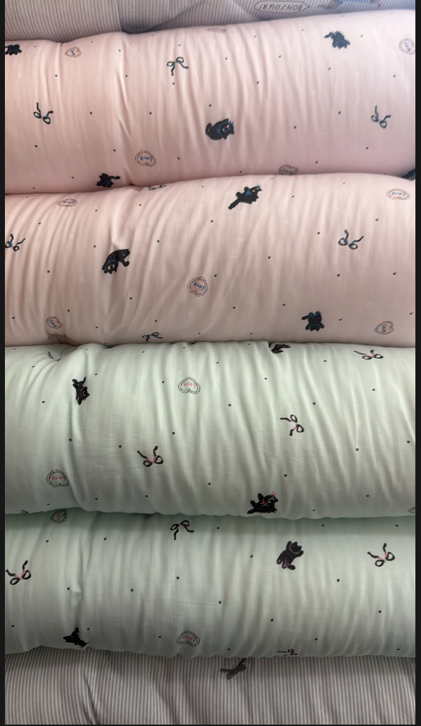 KE2003  貓咪冬天被天絲  粉藍 粉紅 單人160/210cm