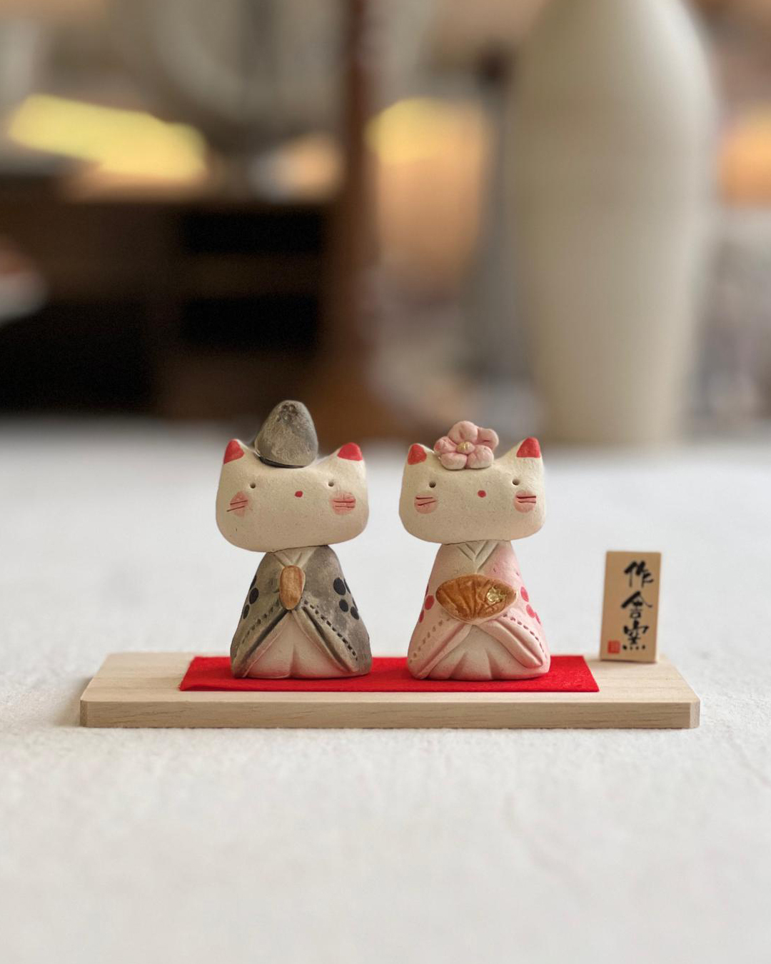 手工製作 優雅貓兒陶偶｜瀨戶燒