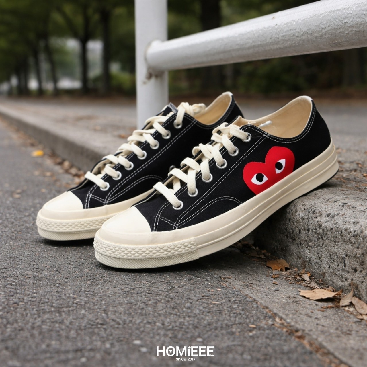Converse Chuck 70 x CDG 帆布鞋 低筒 愛心 黑色 男女鞋 [A08796C]