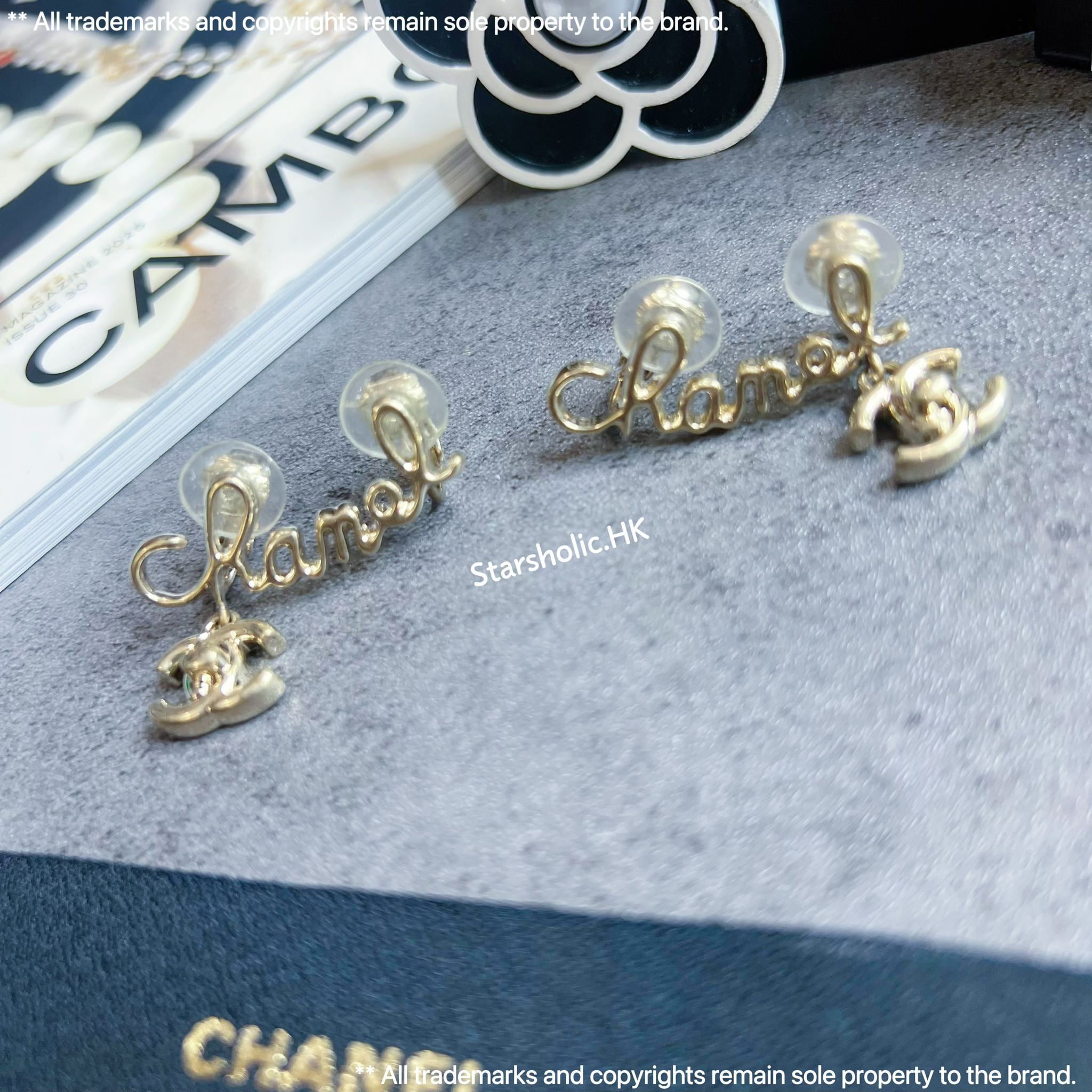 CHANEL 文字 CC Logo Earrings  *夾款*
