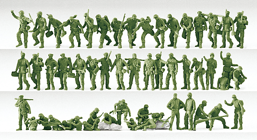 Preiser迷你小人 16506 綠色軍隊模型