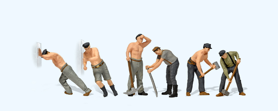 Preiser迷你小人 10813 鐵道工人 重勞動版