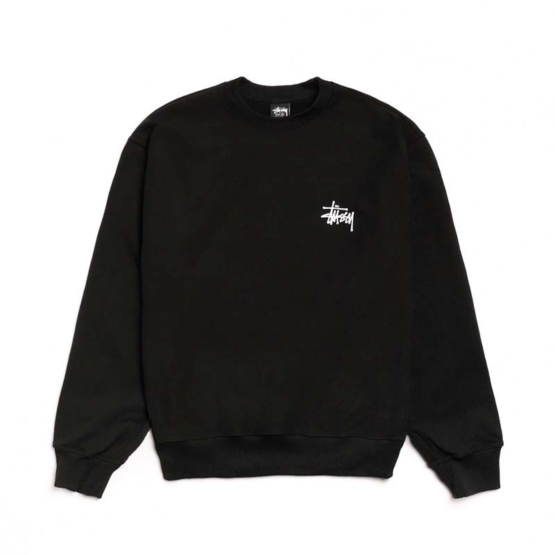 Stussy Basic Crew Black 長袖 大學T 黑色 1915000-BK [台灣現貨]