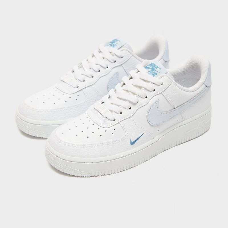 女鞋 NIKE W AIR FORCE 1 白藍 荔枝皮 刺繡小勾 休閒鞋【HV2511-100】AF1 WAF1