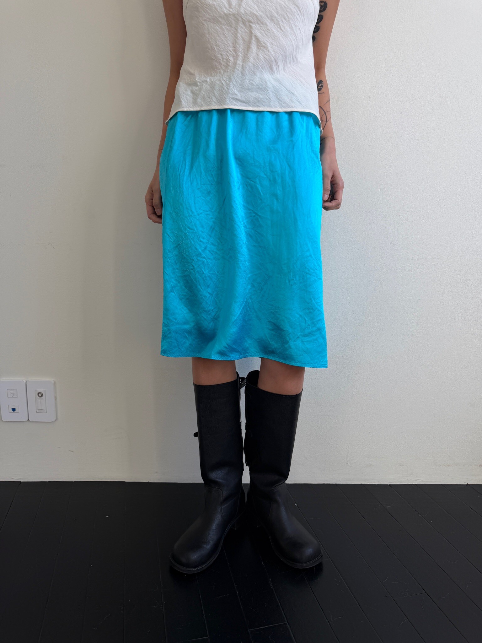 Neon colour elastic skirt