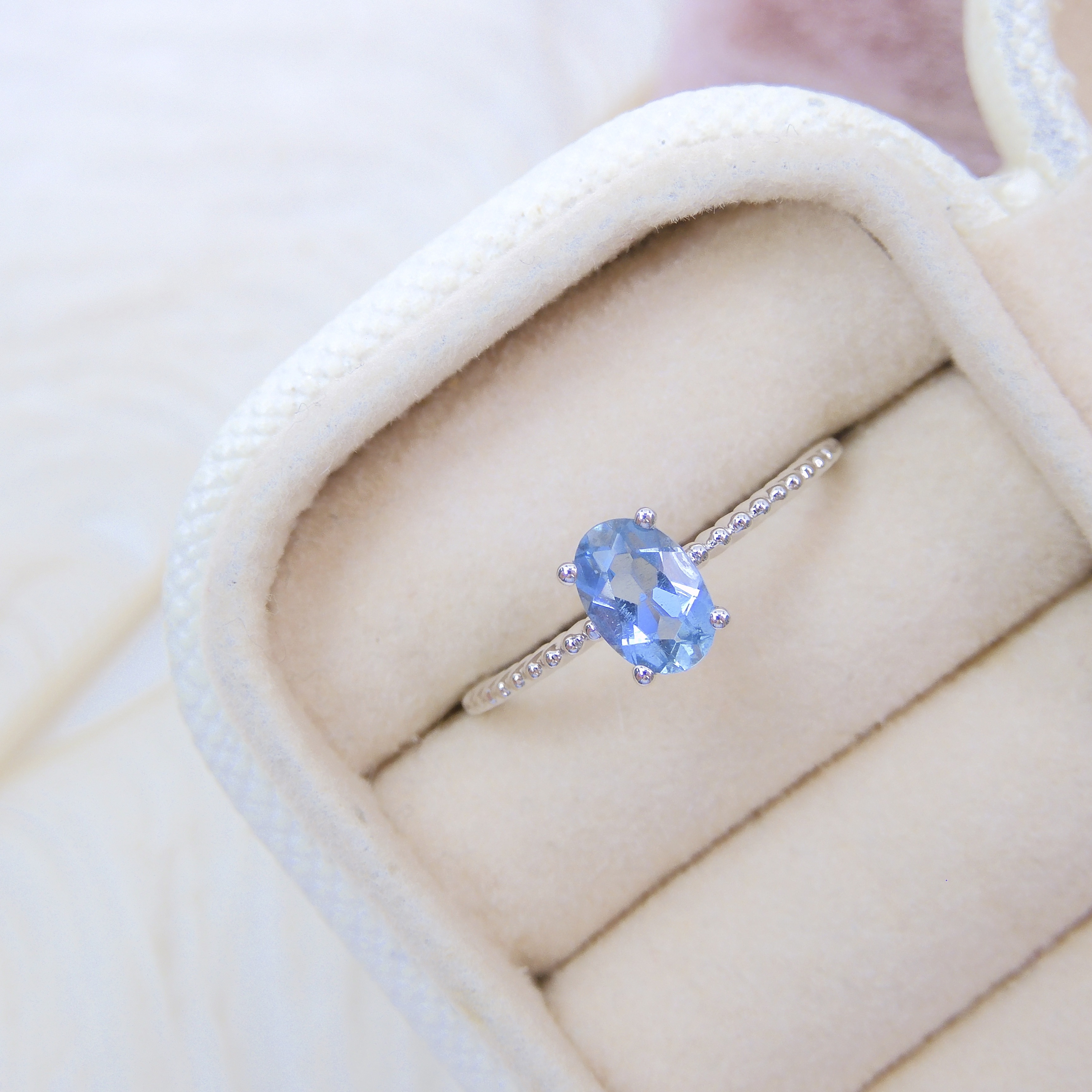 訂製 18K金 0.4ct 海藍寶戒指