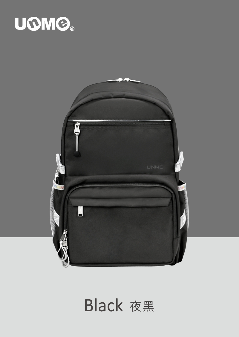 Navix大口袋輕量護脊背包-夜黑(U2013)