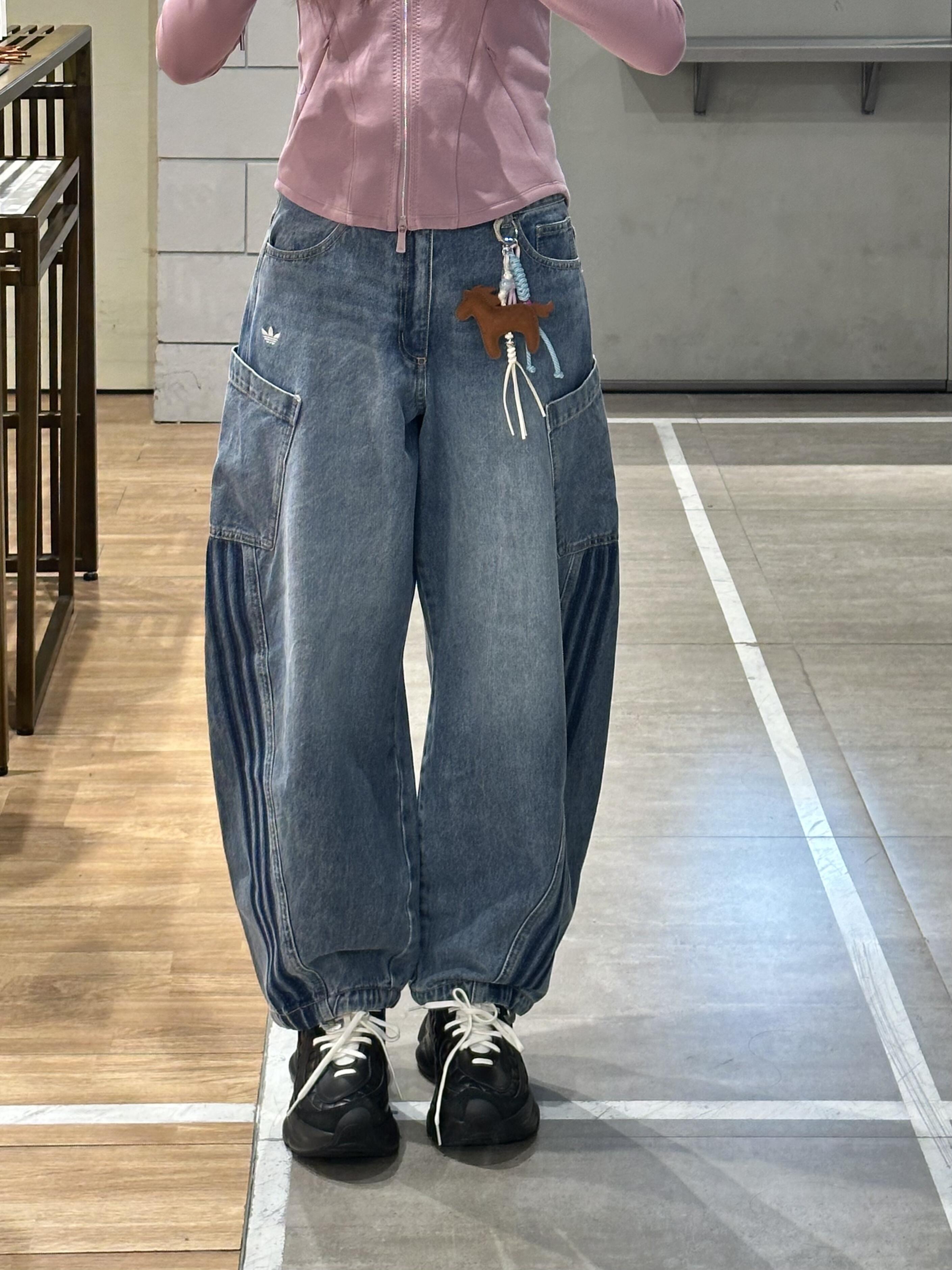 【預購】Adidas Denim Joggers 水洗感 三線 大口袋 牛仔褲 KR2628