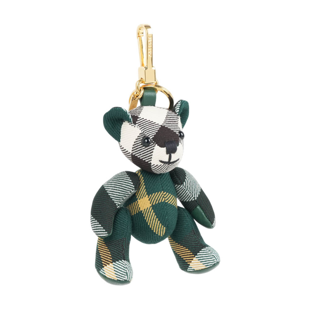 【Burberry】Thomas 經典格紋泰迪熊吊飾/Key圈(長春藤綠)