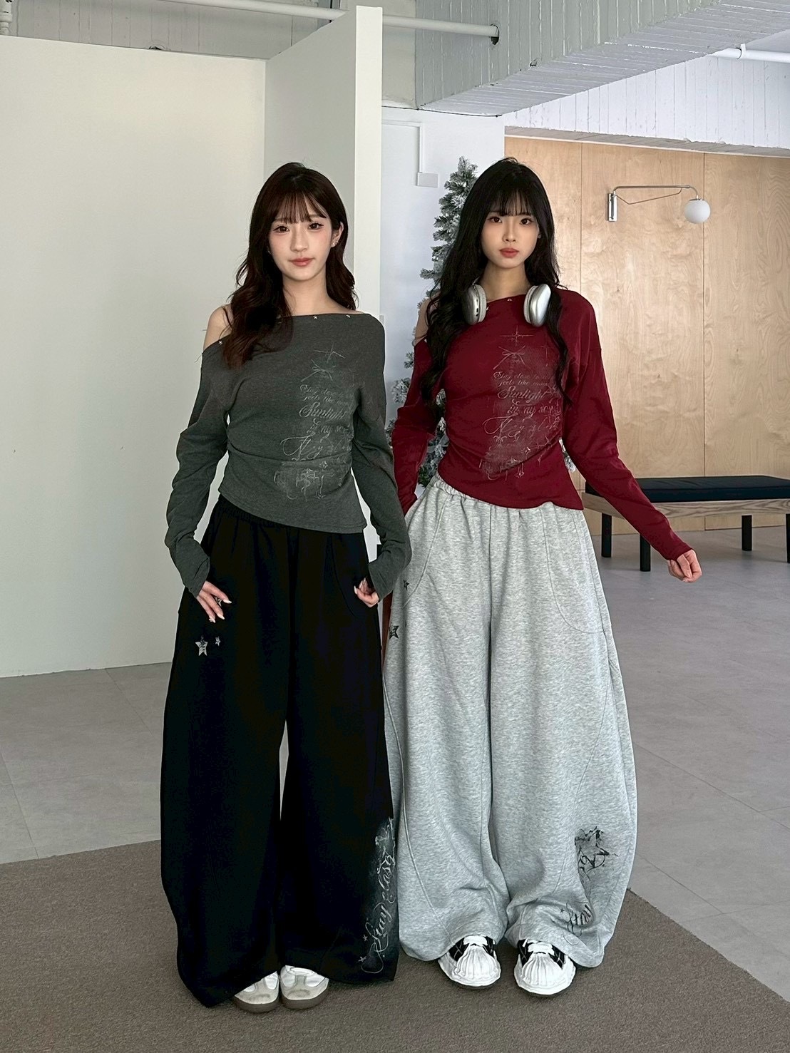 mmb星星印花繭型棉褲