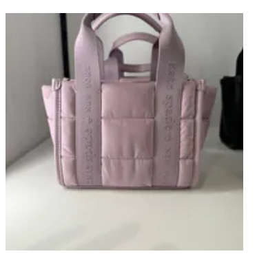[S] KATE SPADE LAVANDER SMOKE KM668 KIP PUFFY FABRIC MINI TOTE, 196021679896 (SKS1698)