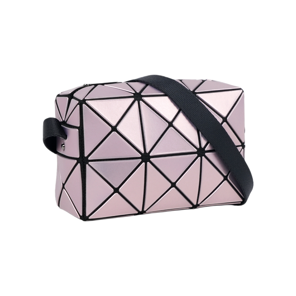 【ISSEY MIYAKE三宅一生】BAO BAO CUBOID 金屬迷你方形斜背包(淺粉色)