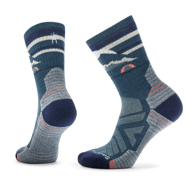 【Smartwool】女機能戶外全輕量減震中長襪-山間明月 米白、暮光藍 / SW002272