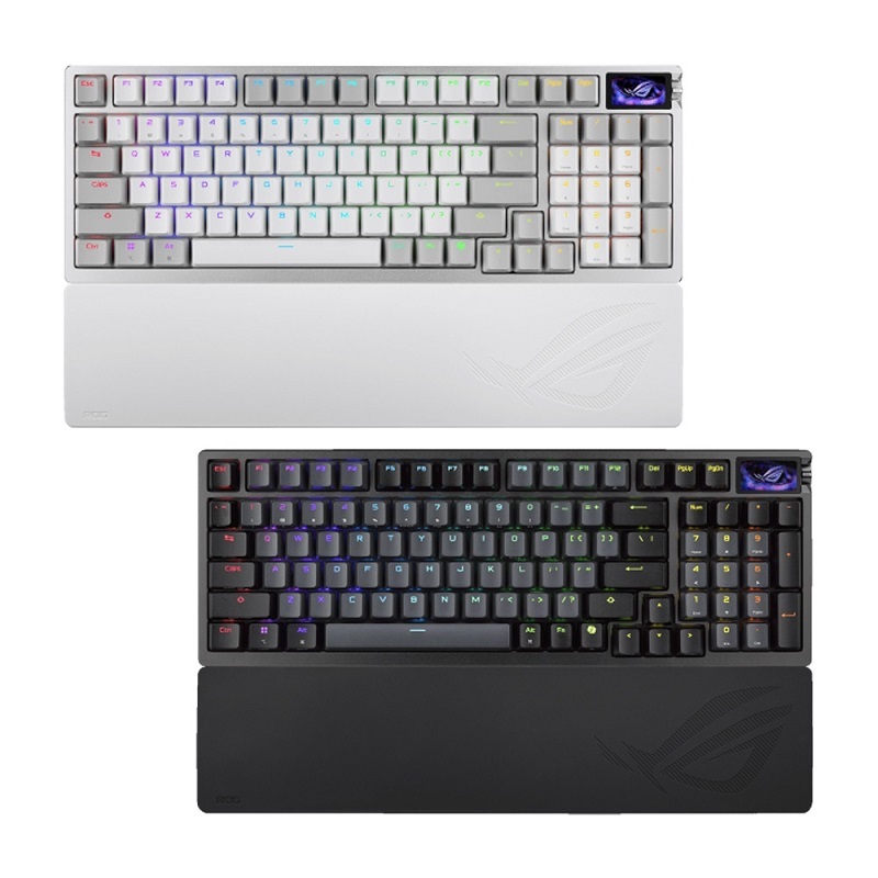 【送桌墊】ASUS 華碩 ROG Azoth 96 HE 96%熱插拔三模磁軸電競鍵盤 黑色/白色