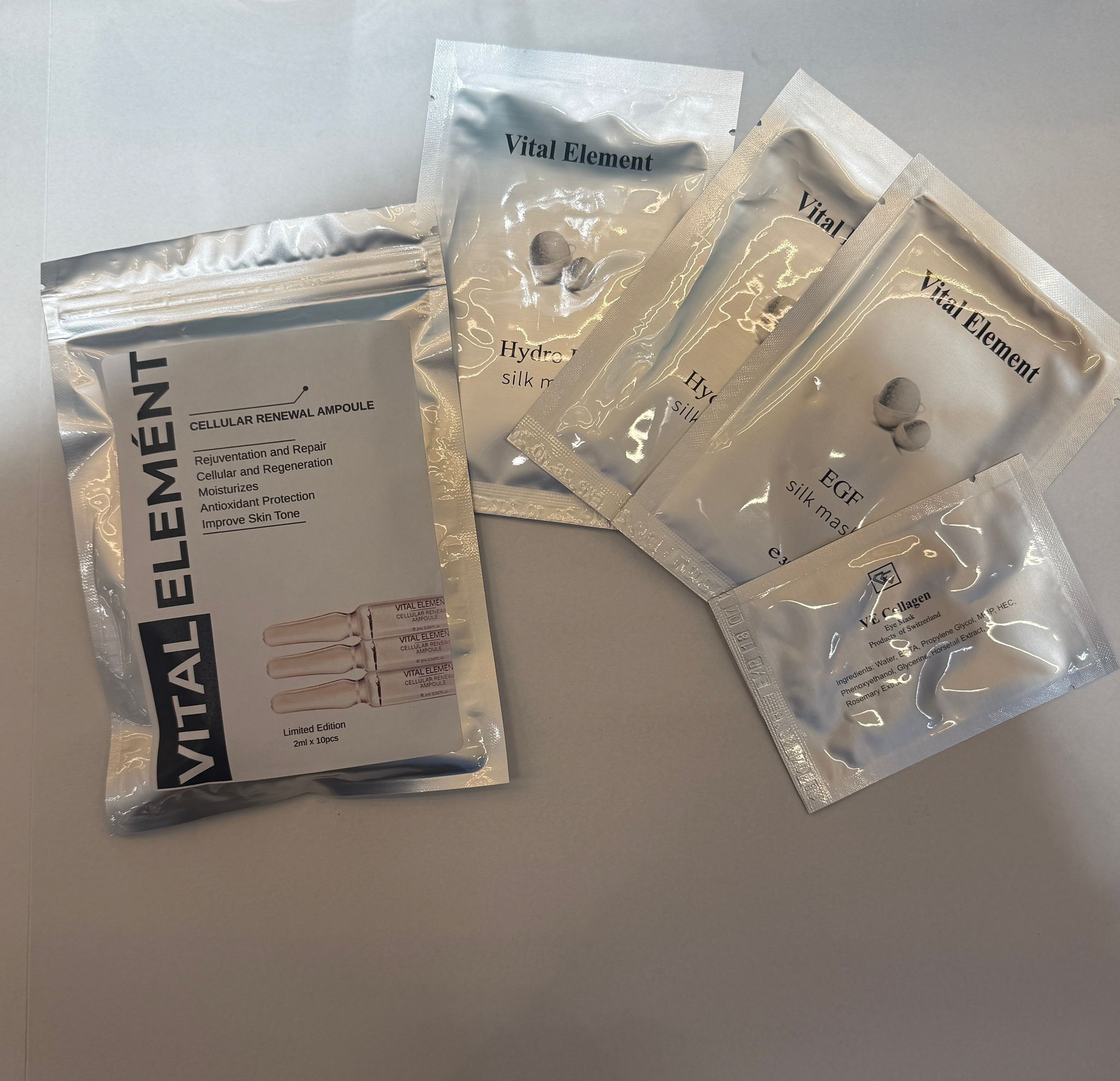 CL30 – Vital element Exosome ampoule 2ml x 10pcs + VE mask x3 +eye mask x 1(15) 優惠$178