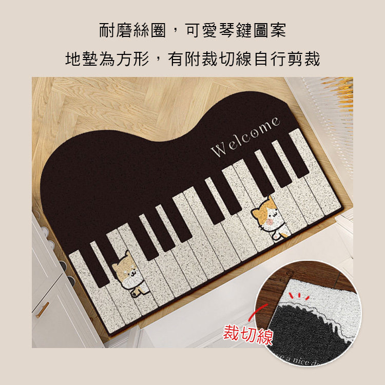 琴鍵圖案 絲圈地墊 戶外地墊 耐磨地墊 玄關地墊 除塵地墊 E65