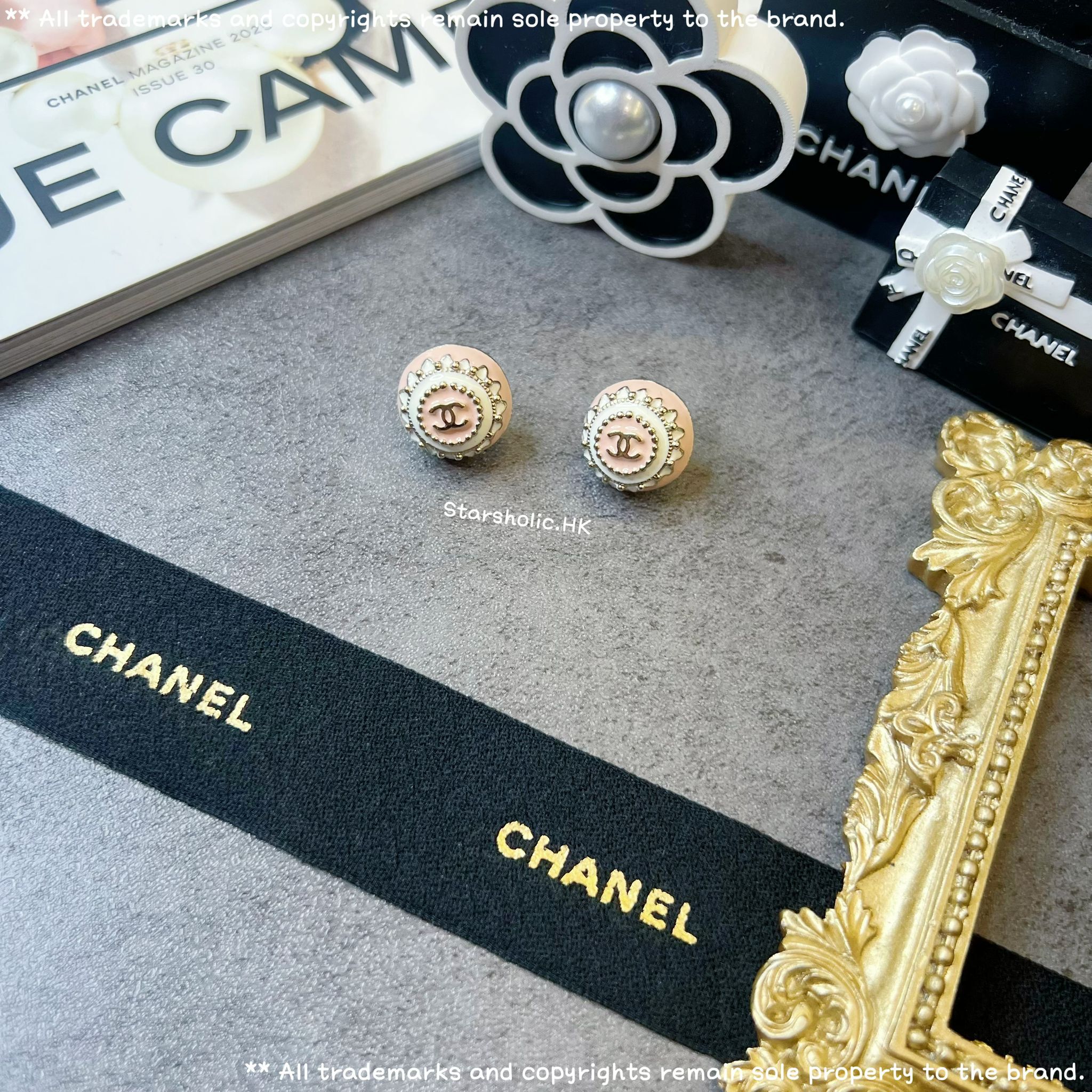 CHANEL 圓形民族  CC Logo Earrings