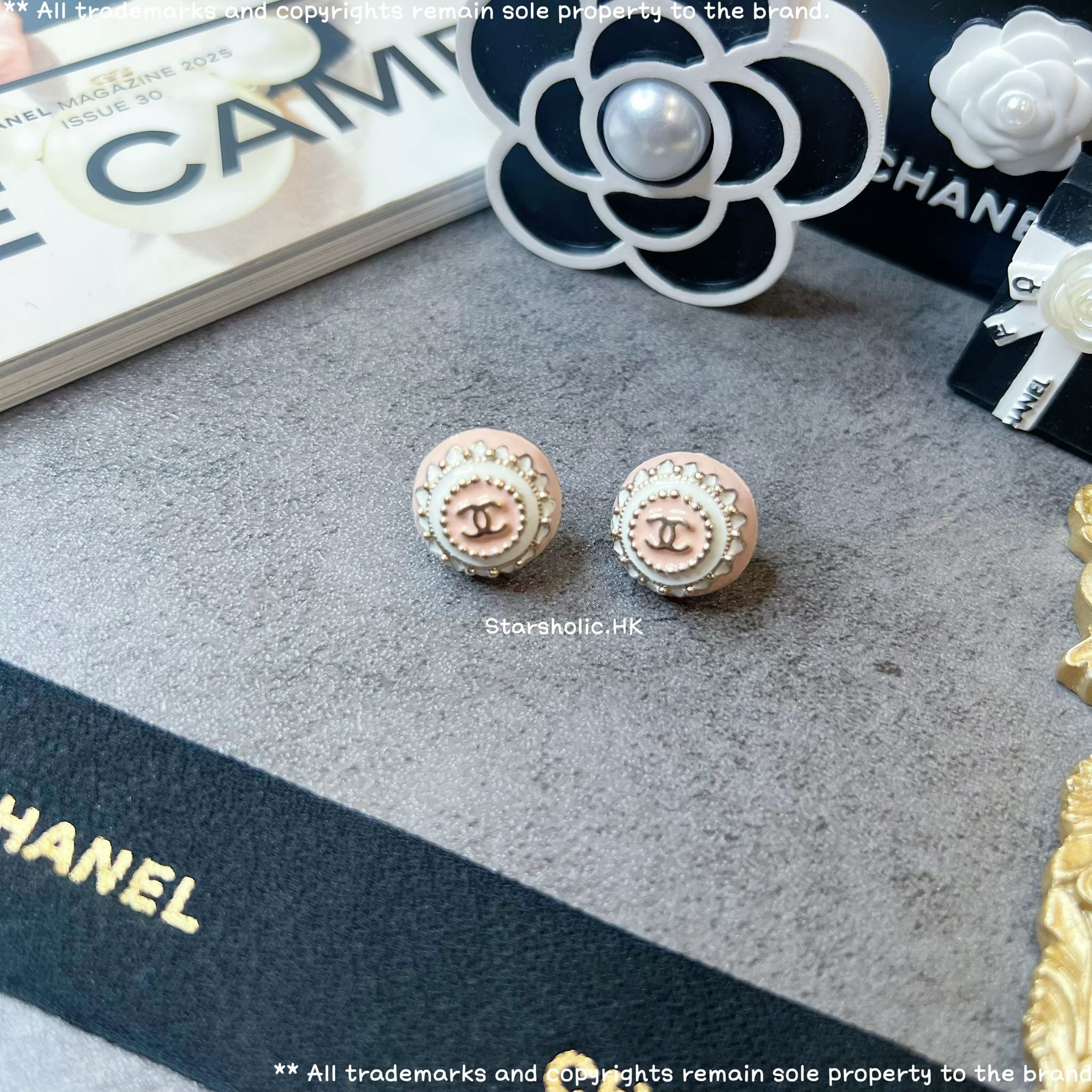 CHANEL 圓形民族  CC Logo Earrings