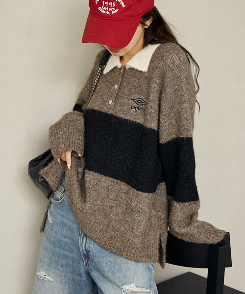 UMBRO x PUBLUX / Rugby Knit Polo Shirt