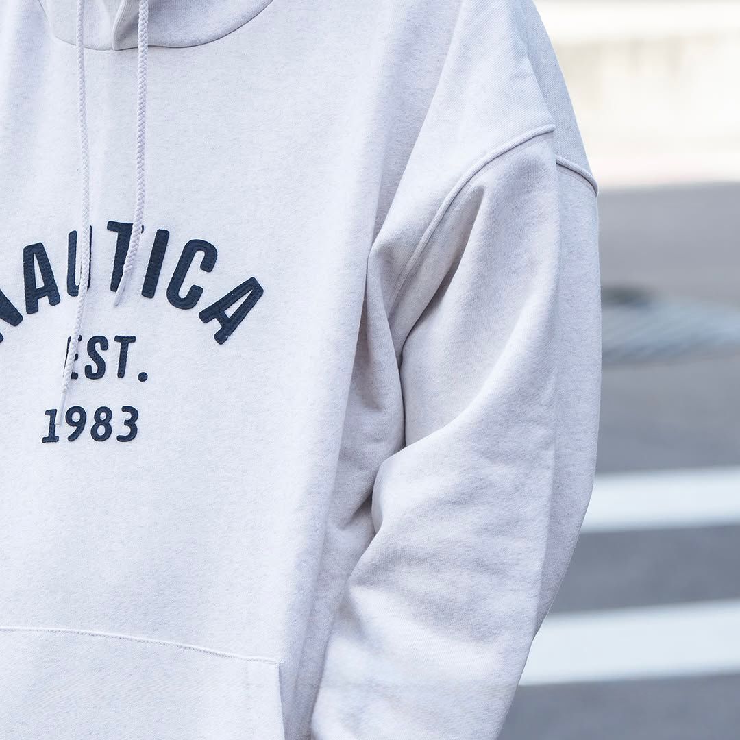 Nautica Felt Arch Logo Hoodie
