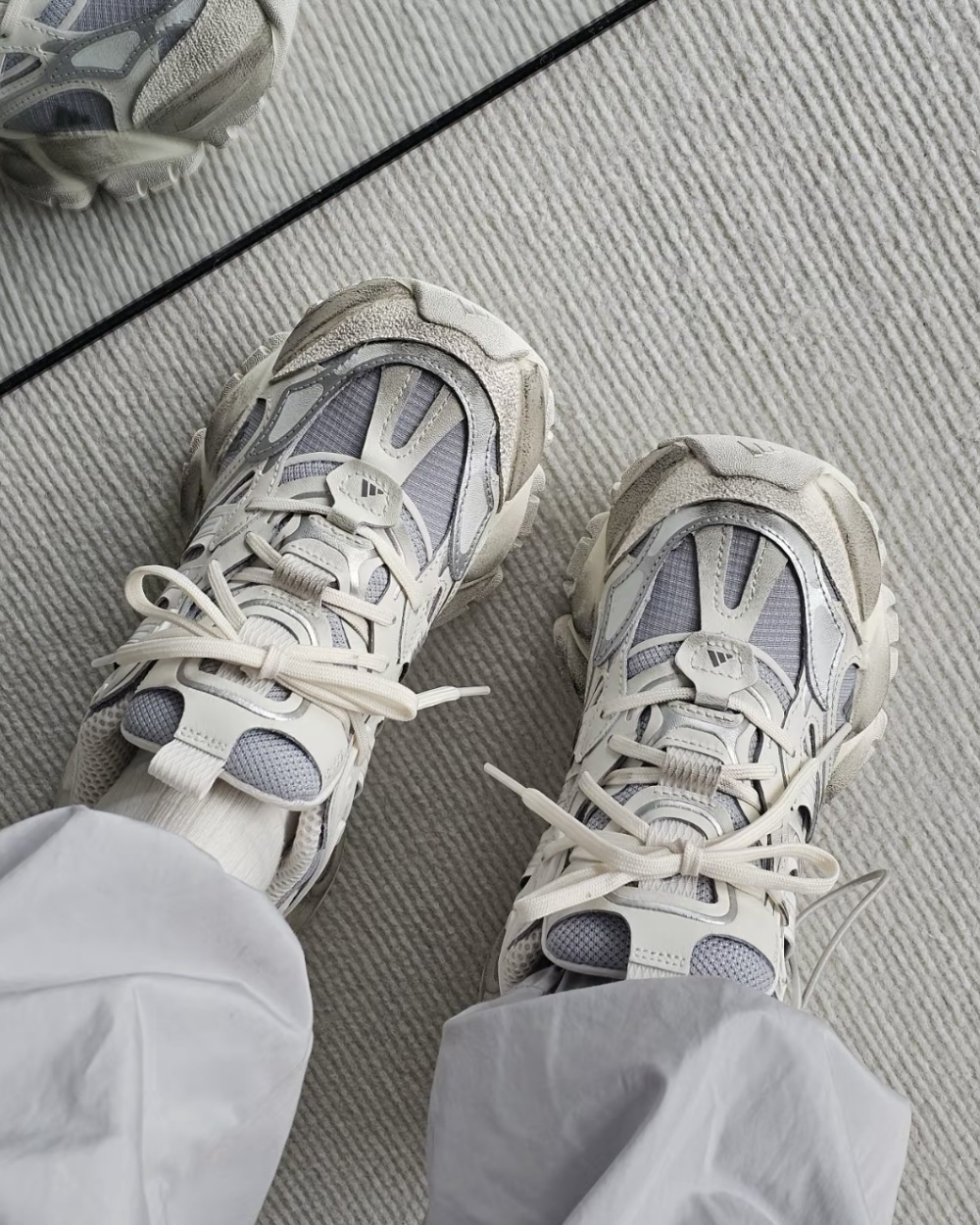 Adidas XLG Runner Deluxe 奶油灰銀 米灰 作舊 增高 厚底 復古 老爹鞋 男女鞋