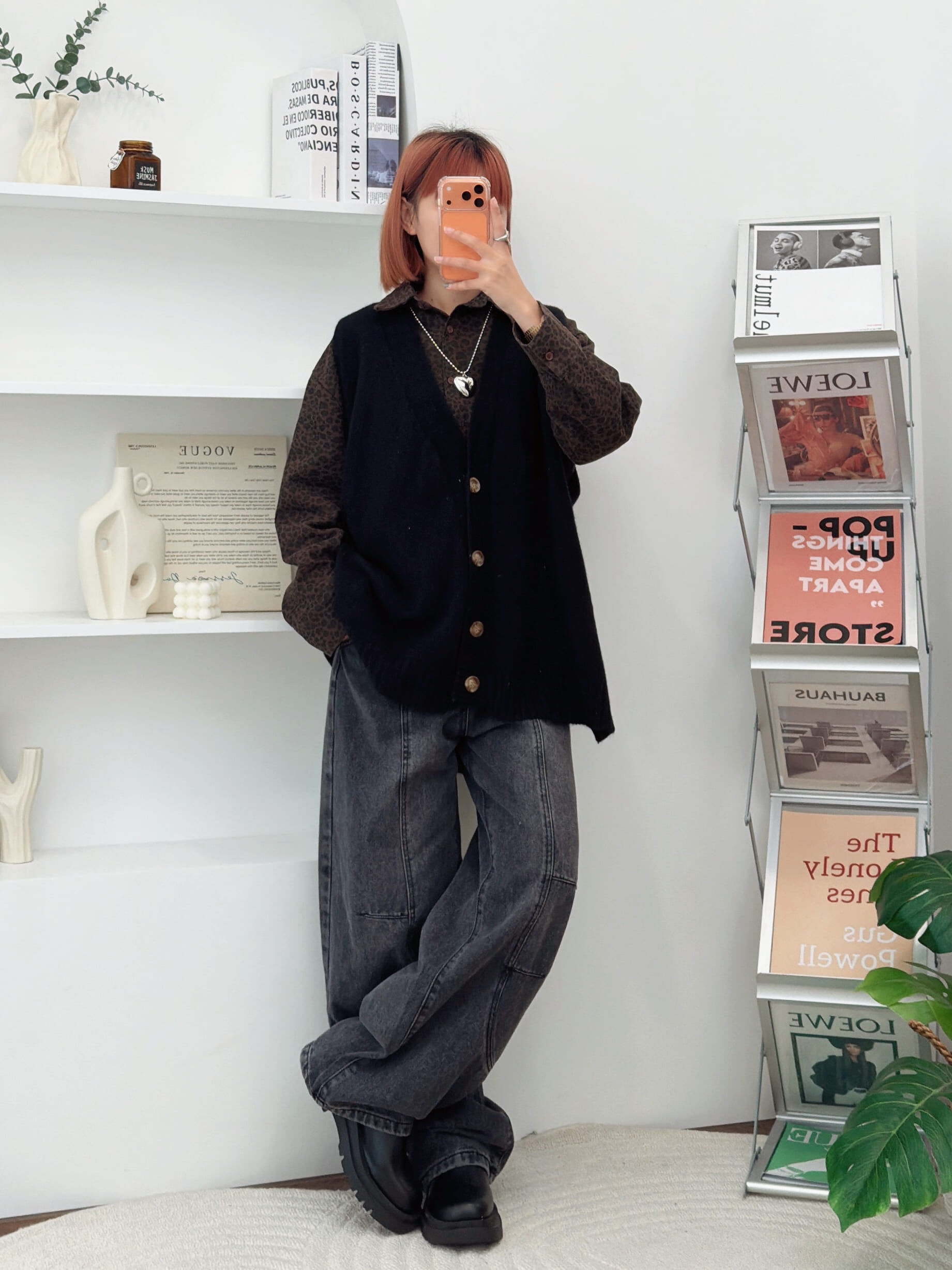 法朵Fado Shop｜V領排扣長版針織背心 1104028 五色