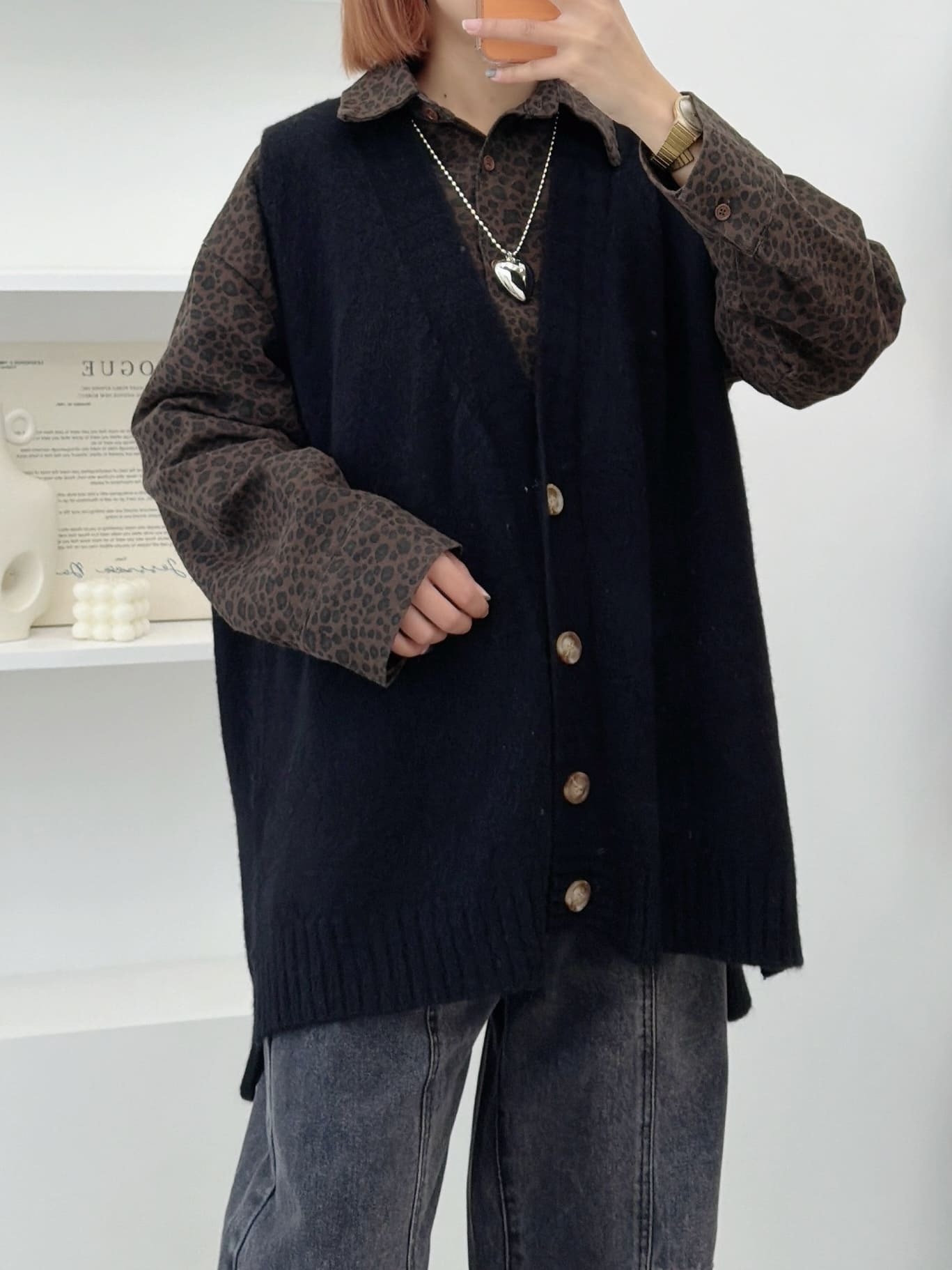 法朵Fado Shop｜V領排扣長版針織背心 1104028 五色