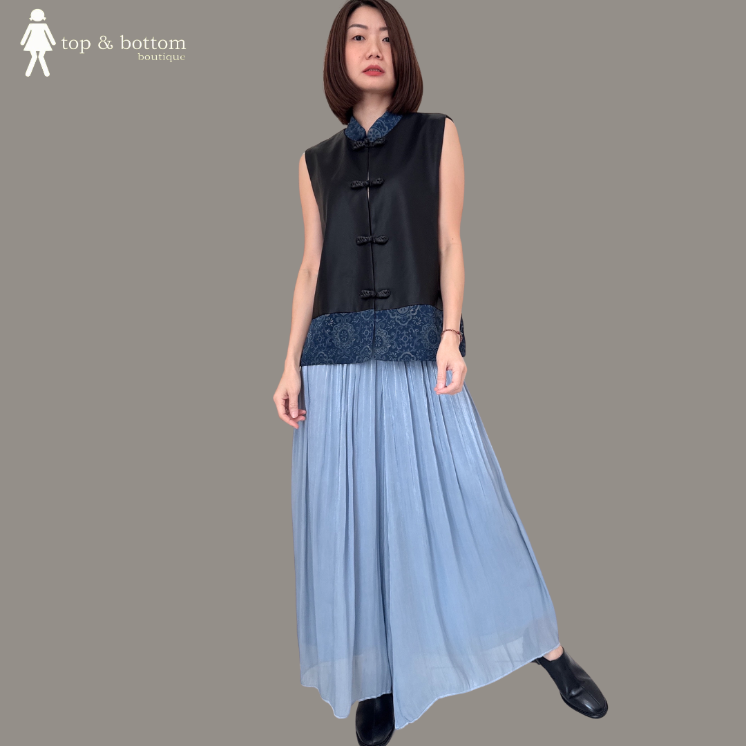 ELASTIC WAISTED SILKY LONG FLARE PANT