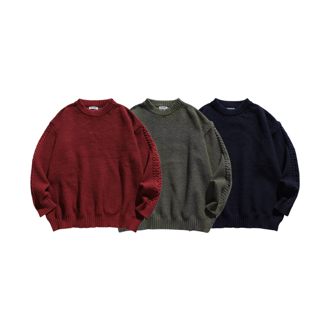 Heavyweight Knit Sweater 重磅針織圓領毛衣 3色 MKS-01