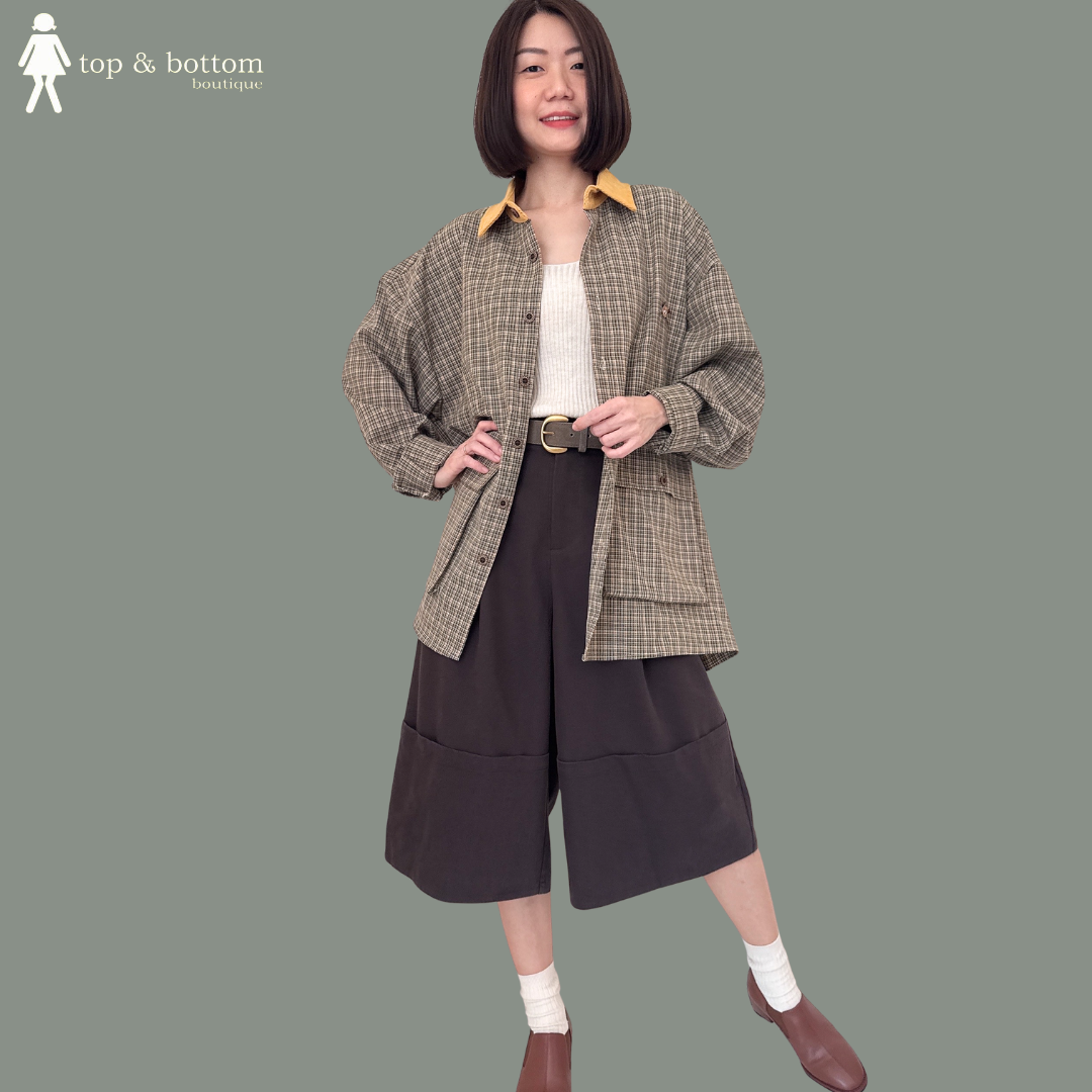 DENIM WIDE LEG 3 QTR PANT