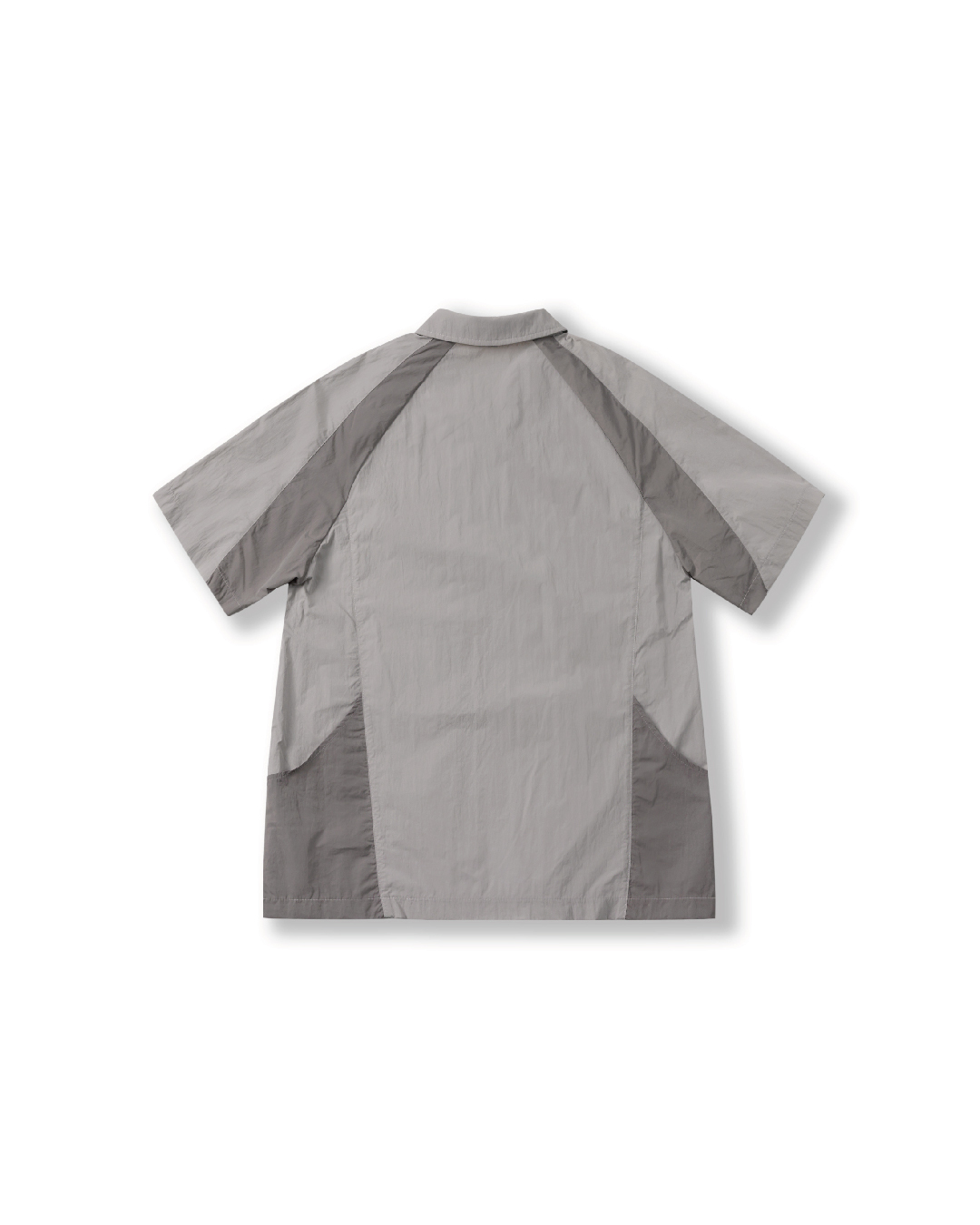 PATCHWORK ZIP-UP SHIRT-GARY