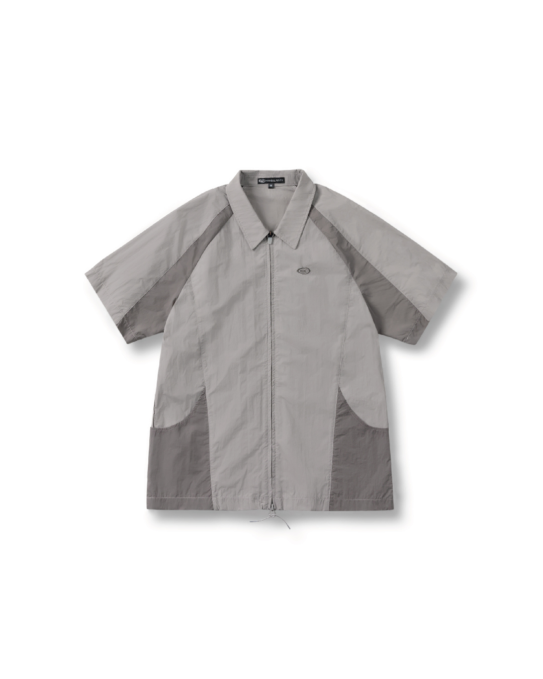 PATCHWORK ZIP-UP SHIRT-GARY