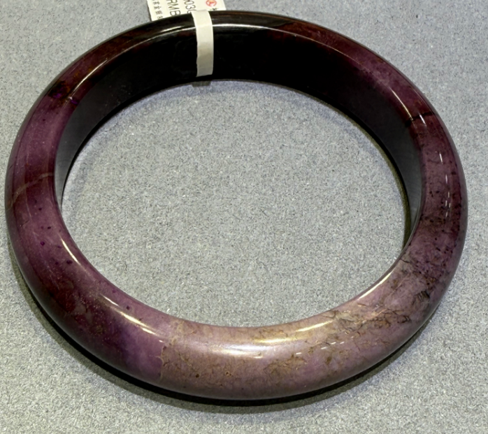 UY071 A71 全化皮老油紫手鐲 圈口60.5 寬12.8mm 厚9mm